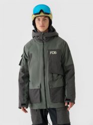 4F Kurtka snowboardowa membrana 10000 męska - oliwkowa/khaki S. Brązowe kurtki męskie 4f, m, bez wzorów, z dzianiny, z kapturem, narciarskie. W wyprzedaży za 399.99 zł.