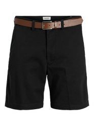 Jack & Jones Szorty materiałowe Marco 12269368 Czarny Regular Fit. Czarne szorty męskie Jack & Jones, z bawełny, bez kołnierzyka. Za 109.99 zł.