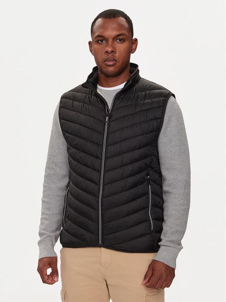 Tom Tailor Kamizelka 1041310 Czarny Regular Fit. Czarne kamizelki męskie Tom Tailor, m, z syntetyku. Za 179.99 zł.