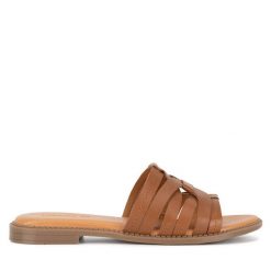 Klapki Lasocki. Brązowe klapki damskie Lasocki, bez wzorów, bez obcasa. Za 129.99 zł.