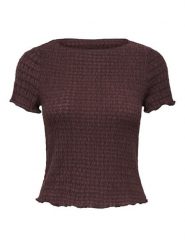 ONLY Koszulka w kolorze brązowym rozmiar: L. Brązowe t-shirty damskie Only, l, bez wzorów, bez kołnierzyka. Za 52.79 zł.