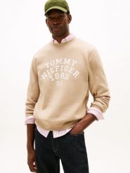 Tommy Hilfiger Bluza Mężczyźni Bawełna brązowy|biały, L. Białe bluzy bez kaptura męskie Tommy Hilfiger, l, z bawełny. Za 229.95 zł.