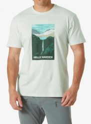 Koszulka z nadrukiem męska Helly Hansen Massif Graphic T-Shirt. Zielone t-shirty męskie Helly Hansen, m, bez wzorów, z bawełny, bez kołnierzyka. Za 166.55 zł.