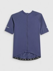 4F Koszulka kolarska męska - granatowa S. Niebieskie t-shirty sportowe męskie 4f, l, z włókna, bez ramiączek, rowerowe. Za 179.99 zł.