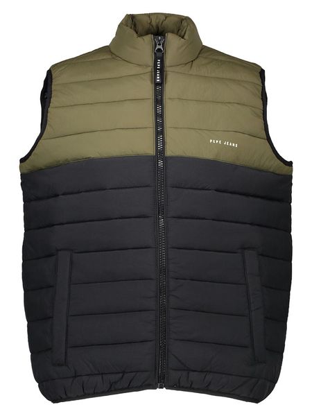 Pepe Jeans Kamizelka pikowana w kolorze czarno-oliwkowym rozmiar: XL. Czarne kamizelki męskie Pepe Jeans, xl, z jeansu. Za 148.26 zł.