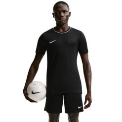 Koszulka męska Nike Dri-Fit Park 26 SS Top. Czarne t-shirty sportowe męskie Nike, m, z poliesteru, bez ramiączek, do piłki nożnej, dri-fit (nike). Za 66.99 zł.
