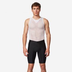 Spodenki rowerowe szosowe męskie Van Rysel Discover. Czarne szorty męskie VAN RYSEL, bez wzorów, z tworzywa sztucznego, sportowe. Za 89.99 zł.