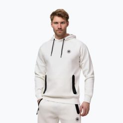 Bluza męska Pitbull Dogwood Hooded Sweatshirt. Białe bluzy sportowe męskie PITBULL, bez wzorów, z bawełny, bez kołnierzyka, bez ramiączek. Za 279.99 zł.