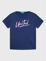 United Colors Of Benetton T-Shirt 3096C10C8 Granatowy Regular Fit. Niebieskie koszulki dziewczęce United Colors Of Benetton, bez wzorów, z bawełny, bez ramiączek. Za 49.99 zł.