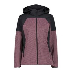 Damska wodoodporna kurtka z kapturem CMP. Czerwone kurtki damskie CMP, xs, bez wzorów, z softshellu, z kapturem. Za 342.50 zł.
