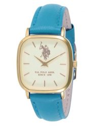 U.S. Polo Assn. Zegarek kwarcowy w kolorze złoto-błękitno-kremowym rozmiar: onesize. Niebieskie, analogowe zegarki damskie U.S. Polo Assn., metalowe. Za 217.99 zł.