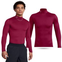 Koszulka termoaktywna męska Under Armour longsleeve treningowy z długim rękawem. Czerwone bielizna termoaktywna męska Under Armour, m. Za 179.99 zł.