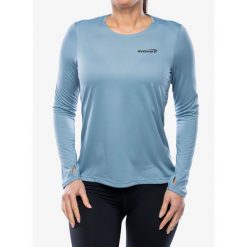 Bluza do biegania damska Inov-8 Performance Long Sleeve. Niebieskie bluzy bez kaptura damskie Inov-8, xs, bez wzorów, bez kaptura. Za 198.99 zł.