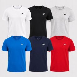 KOMPLET KOSZULEK MĘSKICH 4F ZESTAW 6PAK T-SHIRT S TTSHM3341. T-shirty męskie 4f, m, bez wzorów, z bawełny, bez kołnierzyka. Za 191.50 zł.