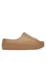 Hunter Klapki S55796-B Brązowy. Brązowe klapki damskie Hunter, bez wzorów, z syntetyku, bez obcasa. Za 99.99 zł.