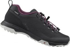 Kobiety - Buty kolarskie ET501W. Czarne buty sportowe na co dzień damskie SHIMANO, bez wzorów, z gumy, rowerowe. Za 419.99 zł.