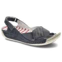 Niebieskie Sandały Carinii Wygodne Skórzane Buty. Niebieskie sandały damskie Carinii, bez wzorów, ze skóry, bez obcasa. Za 139.00 zł.
