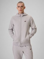 4F Bluza dresowa regular z kapturem męska - szara M. Szare bluzy z kapturem męskie 4f, m, z dresówki. Za 229.99 zł.