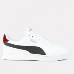 Buty męskie trampki sportowe Puma SHUFFLE. Białe trampki i tenisówki męskie Puma, bez wzorów, bez zapięcia. W wyprzedaży za 169.00 zł.