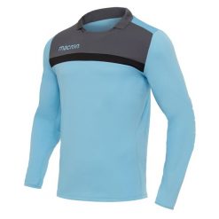 Koszulka bramkarska Macron feo. Niebieskie t-shirty sportowe męskie Macron, m, bez ramiączek, do piłki nożnej. Za 233.50 zł.