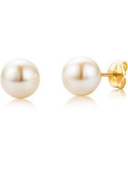 Diamant Exquis Złote kolczyki-wkrętki z perłami rozmiar: onesize. Brązowe kolczyki damskie Diamant Exquis, z perłą, złote. Za 652.99 zł.