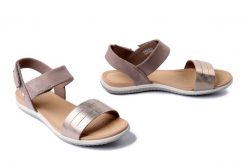 GEOX D S.VEGA F D02R6F 09ACF C5004 sand, sandały damskie. Brązowe sandały damskie Geox, bez wzorów, bez obcasa. Za 343.92 zł.