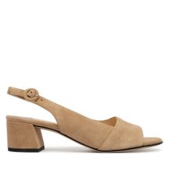 Sandały HÖGL. Brązowe sandały damskie HÖGL, bez wzorów, bez obcasa, na słupku. Za 689.99 zł.