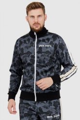 PALM ANGELS Szara bluza męska w moro. Szare bluzy bez kaptura męskie PALM ANGELS, l, prążkowane. W wyprzedaży za 1,299.99 zł.