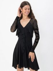 Diesel Clothes Sukienka w kolorze czarnym rozmiar: XS. Czarne sukienki damskie Diesel Clothes, xs, bez wzorów, bez kołnierzyka, bez ramiączek, mini. Za 472.45 zł.