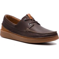 Półbuty CLARKS - Oakland Sun 261419627 Dark Brown Leather. Brązowe półbuty męskie Clarks, z materiału, bez zapięcia. W wyprzedaży za 269.00 zł.