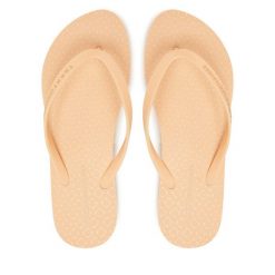 Japonki Tommy Hilfiger. Brązowe klapki damskie Tommy Hilfiger, bez wzorów, bez obcasa. Za 179.99 zł.