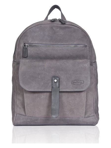 SPARWELL Skórzany plecak "Aaron" w kolorze szarym - 31 x 40,5 x 11 cm rozmiar: onesize. Szare plecaki damskie SPARWELL, bez wzorów, z materiału. Za 375.08 zł.