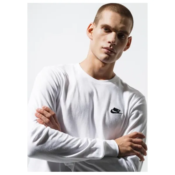 Nike Koszulka Ls M Nsw Club Tee - Ls , biały, rozmiar L. Białe koszulki męskie z długim rękawem Nike, l, z bawełny. W wyprzedaży za 79.99 zł.