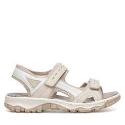 Sandały Rieker. Brązowe sandały damskie Rieker, bez wzorów, bez obcasa, na płaskiej podeszwie. Za 339.99 zł.