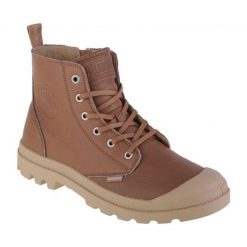Buty Palladium Pampa Zip Lth Ess M 76888-254-M brązowe. Brązowe buty sportowe na co dzień męskie z gumy, bez zapięcia. Za 740.37 zł.