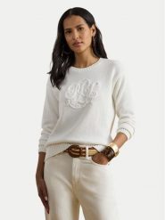 LAUREN RALPH LAUREN Sweter 200P08805001 Biały Relaxed Fit. Białe swetry klasyczne damskie Lauren Ralph Lauren, s, z bawełny, bez kołnierzyka. Za 1,199.00 zł.