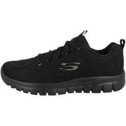 Buty do chodzenia damskie, Skechers Graceful Get Connected. Czarne buty sportowe na co dzień damskie Skechers, bez wzorów, z materiału, trekkingowe, Skechers Sport. Za 390.00 zł.
