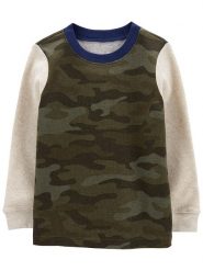 Carter's Bluza w kolorze khaki rozmiar: 80. Brązowe bluzy i bluzki niemowlęce Carter´s, bez wzorów, bez ramiączek, bez kaptura. Za 32.90 zł.