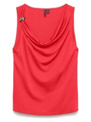 Vero Moda Bluzka w kolorze czerwonym rozmiar: XS. Czerwone bluzki damskie Vero Moda, xs, z aplikacjami, bez kołnierzyka, bez ramiączek. Za 62.61 zł.