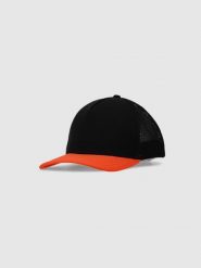 4F Czapka trucker z daszkiem uniseks - czarna L/XL. Czarne czapki z daszkiem damskie 4f, bez wzorów, z syntetyku. W wyprzedaży za 39.99 zł.