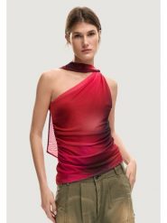 Desigual Bluzka Bratislava 26SWTK31 Czerwony Slim Fit. Czerwone bluzki damskie Desigual, l, bez wzorów, z syntetyku, bez ramiączek. Za 249.99 zł.