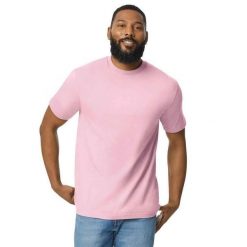 Bawełniana Lekka Koszulka Unisex Dla Dorosłych. Czerwone bluzki damskie Gildan, xl, bez wzorów, z bawełny, bez kołnierzyka. Za 39.99 zł.