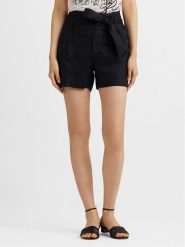 Lauren Ralph Lauren Szorty materiałowe 200862092001 Czarny Regular Fit. Czarne szorty damskie Lauren Ralph Lauren, bez wzorów, ze lnu. Za 379.99 zł.