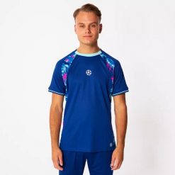 Koszulka piłkarska dla dorosłych Champions League. Niebieskie t-shirty sportowe męskie CHAMPIONS LEAGUE, l, bez ramiączek, do piłki nożnej. Za 189.99 zł.
