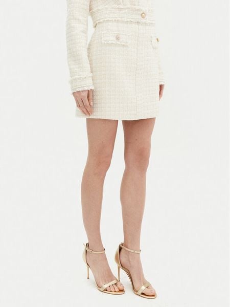 Guess Spódnica mini W5RD63 WGW82 Beżowy Regular Fit. Brązowe spódniczki damskie Guess, xl, z aplikacjami, z syntetyku, mini. Za 239.99 zł.