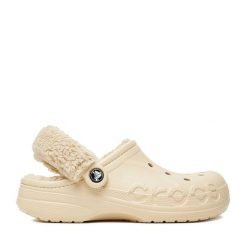 Klapki Crocs. Brązowe klapki damskie Crocs, bez wzorów, bez obcasa. Za 169.99 zł.