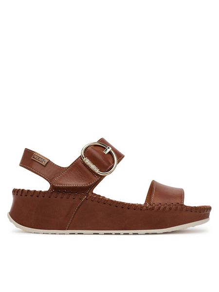 Pikolinos Sandały W1C-0709 Brązowy. Brązowe sandały damskie Pikolinos, bez wzorów, ze skóry, bez obcasa, na płaskiej podeszwie. Za 629.99 zł.