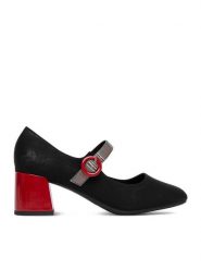 Rieker Czółenka CEO-44752-01 Czarny. Czarne czółenka damskie Rieker, bez wzorów, ze skóry, bez obcasa. Za 319.99 zł.