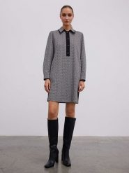 BGN Sukienka w kolorze czarno-szarym rozmiar: 38. Czarne sukienki damskie BGN, na co dzień, bez wzorów, bez kołnierzyka, bez ramiączek, mini, proste. Za 187.52 zł.