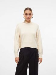Vero Moda Sweter w kolorze kremowym rozmiar: XL. Brązowe swetry klasyczne damskie Vero Moda, xl, bez kołnierzyka. Za 66.00 zł.